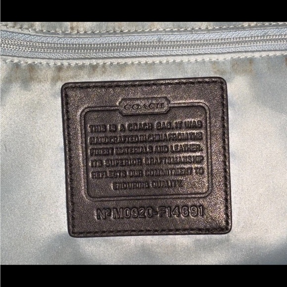 Coach Signature Logo Large Shoulder Bag Gray/Black Pre-Owned Good Condition - Picture 8 of 8